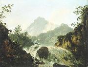 William Hodges A Cascade in the Tuauru Valley, Tahiti oil on canvas